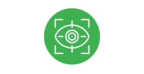 icono ojo con signos de medición